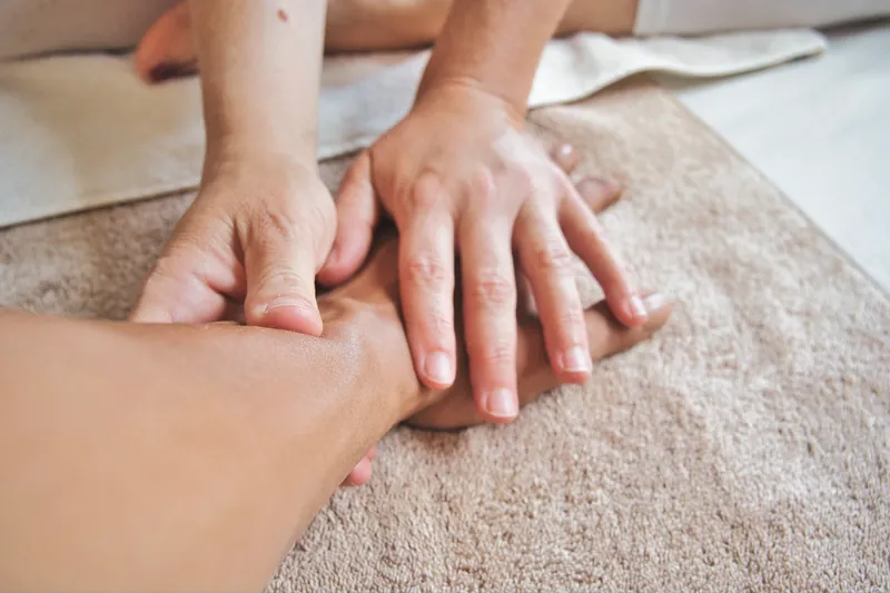 Wellness massage technique on hands and arms